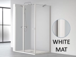Paroi de douche battante, pour receveur de douche pentagonale L. 90 à 220 cm, Hauteur 150 à 220 cm Fabrication sur mesure Verre de sécurité et traité anti-calcaire Garantie 5 ans